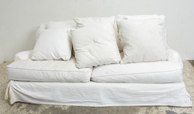 Lot 348 - Cream Slipcovered Sofa