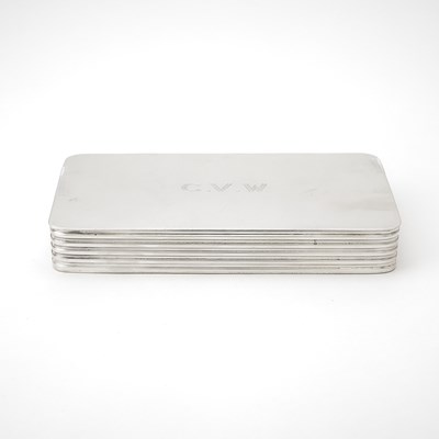 Lot 116 - Danish Sterling Silver Cigarette Box, Engraved for C.V. Whitney