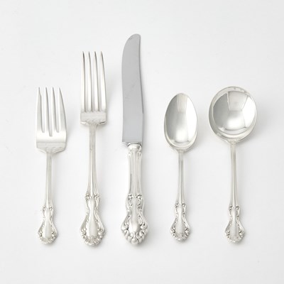 Lot 664 - National Silver Co. Sterling Silver “Princess Elizabeth” Pattern Flatware Service