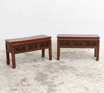 Lot 379 - Pair of Asian Style Painted Low Tables