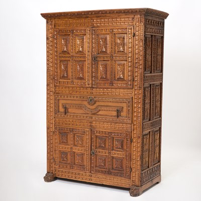 Lot 656 - Spanish Carved Oak Cabinet