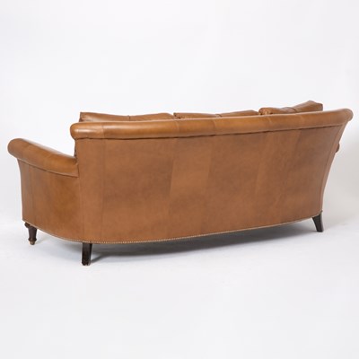 Lot 725 - Brown Leather Upholstered Sofa