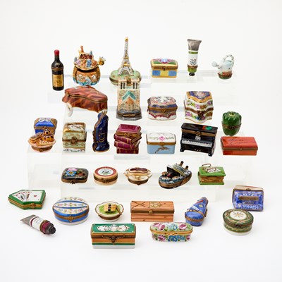 Lot 637 - Group of Limoges Porcelain Pill and Trinket Boxes