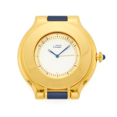 Lot 1354 - must de Cartier Gilt-Metal Desk Clock