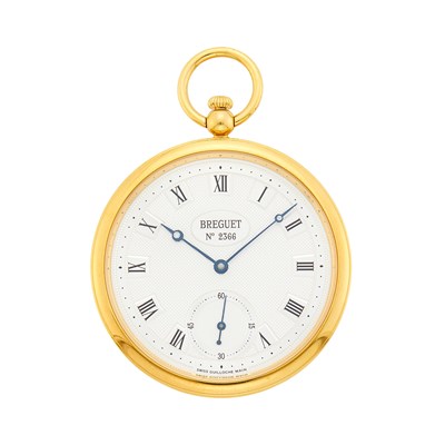 Lot 1043 - Breguet Gold Open Face 'Classique' Pocket Watch, Ref. Breguet 1950