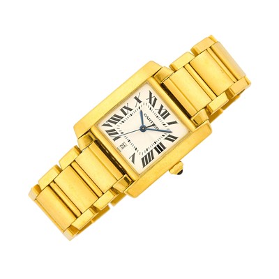 Lot 4 - Cartier Gold 'Tank Francaise' Wristwatch, Ref. 1840