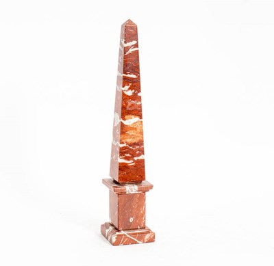 Lot 206 - Red Marble Obelisk