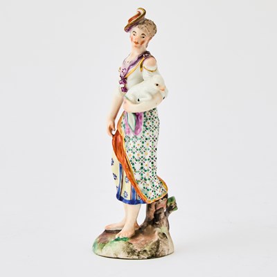 Lot 498 - Niderviller Porcelain Figure of a Shepherdess