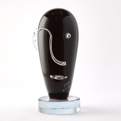 Lot 214 - I.V.R. di Mazzega Murano Hot Sculpted Glass Head Scupture Titled "Jean Cocteau"