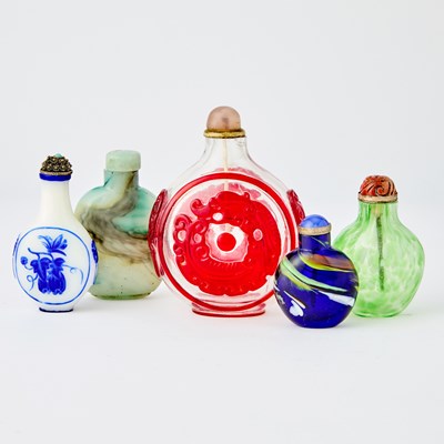 Lot 419 - Five Chinese Glass Snuff Bottles