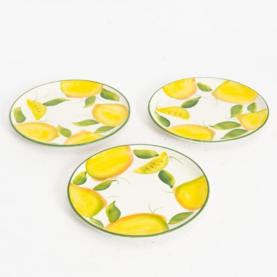 Lot 18 - Set of Three Sur La Table Lemon Pattern Porcelain Plates