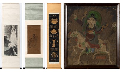 Lot 584 - Four Chinese School Paintings