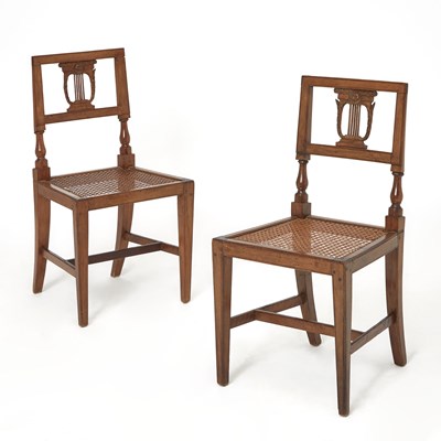 Lot 193 - Pair of Italian Walnut Side Chairs