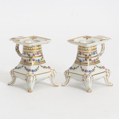 Lot 43 - Pair of Dresden Porcelain Candlesticks