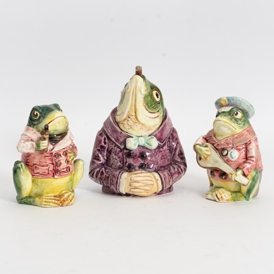 Lot 47 - Group of Three Continental Majolica Figural Humidors