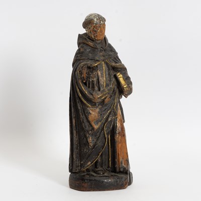 Lot 50 - Continental Painted and Parcel Gilt Figure of a Saint