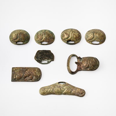 Lot 77 - A Set of Chinese Gilt Bronze Belt Fittings