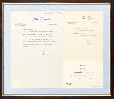 Lot 251 - Cole Porter typed letters signed