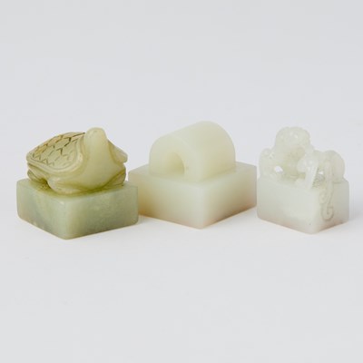 Lot 457 - Three Chinese Carved Jade Seals