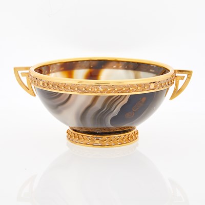 Lot 374 - 18KT Gold Mounted Agate Bowl