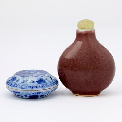 Lot 409 - Two Chinese Porcelain Snuff Bottles