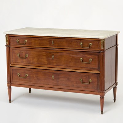 Lot 472 - Louis XVI Ormolu-Mounted Mahogany Commode