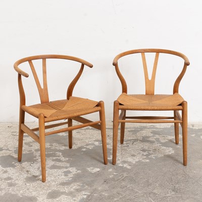 Lot 119 - Pair of Hans Wegner Teak "Wishbone" Chairs