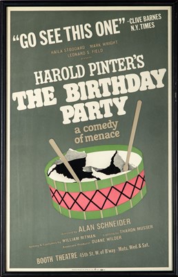 Lot 256 - Original poster for Harold Pinter's The Birthday Party, directed by Alan Schneider