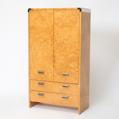 Lot 189 - Burlwood and Chromed Metal Armoire