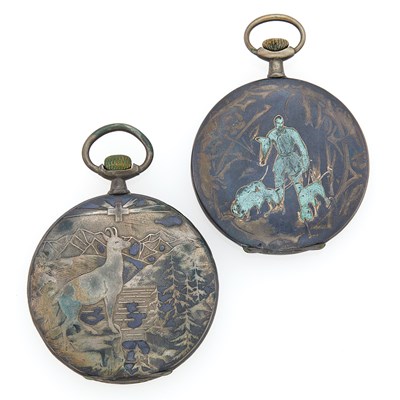 Lot 1350 - Two Silver and Nickel Pocket Watches
