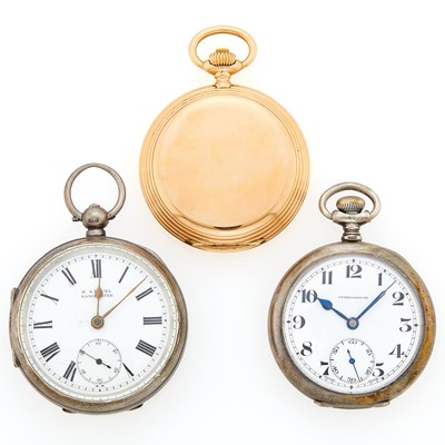 Lot 1351 - Group of Rose Gold and Silver Pocket Watches