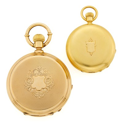 Lot 1295 - Two Gold Hunting Case Pocket Watches