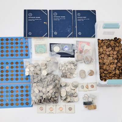 Lot 2031 - Group of United States and Foreign Silver and Clad Coins, Coin Sets, Stamps and Banknotes