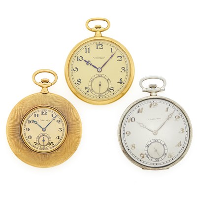 Lot 1353 - Group of Gold and White Gold Pocket Watches