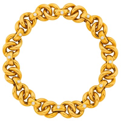 Lot 127 - Tiffany & Co., Paloma Picasso Gold, Platinum and Diamond Curb Link Necklace