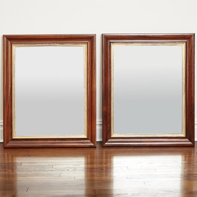 Lot 110 - Pair of Parcel-Gilt Rosewood Mirrors