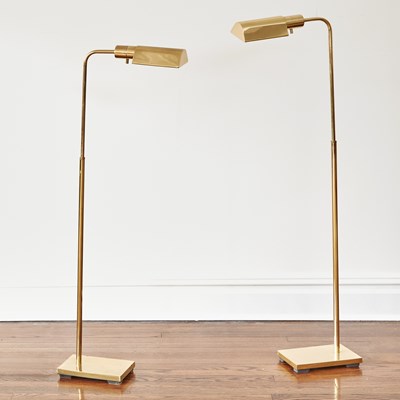 Lot 100 - Pair of Brass Floor Lamps