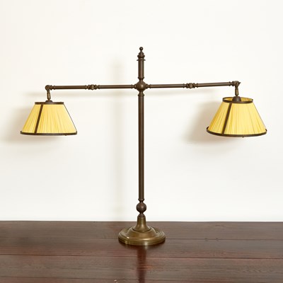 Lot 98 - Large Metal Adjustable Double Student Lamp