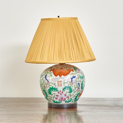 Lot 76 - Chinese Porcelain Famille Verte Lamp