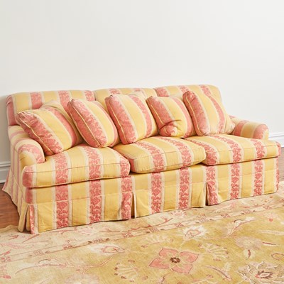 Lot 89 - Striped Upholstered Sofa