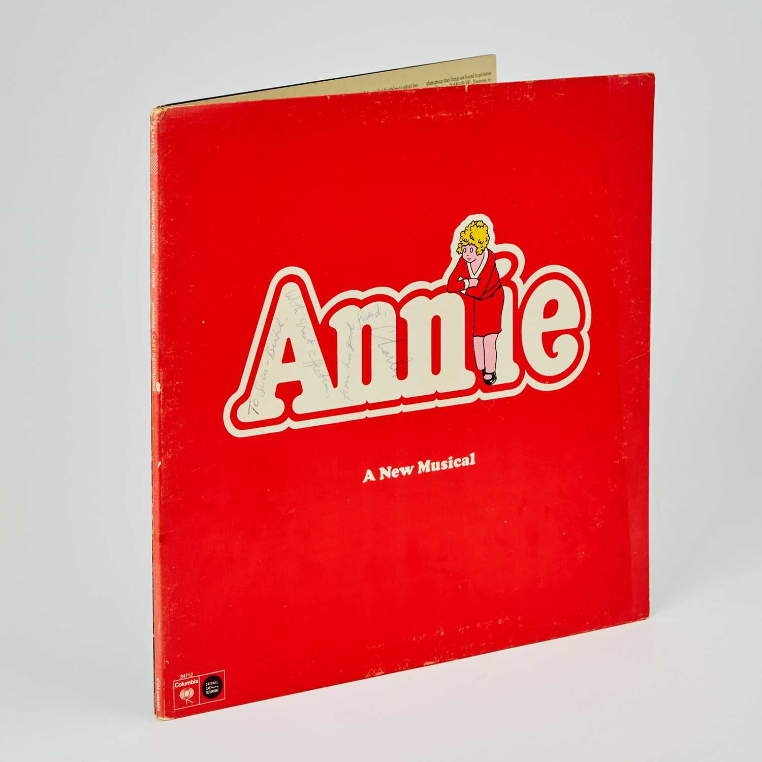 Lot 33 - The Annie LP, inscribed by Charles Strouse