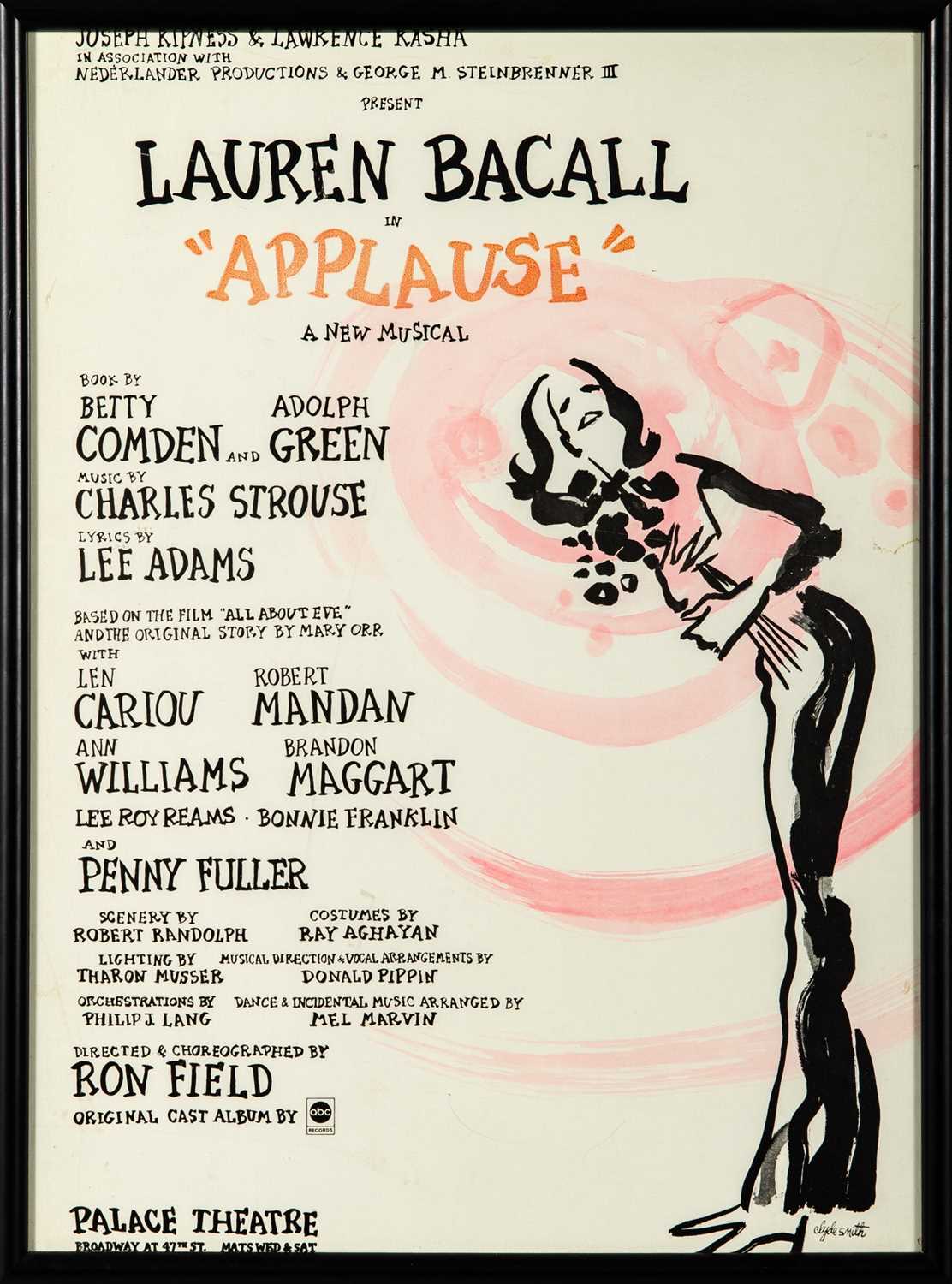 Lot 19 - Comoedia Matinee Club Award presented to Charles Strouse for “Applause”