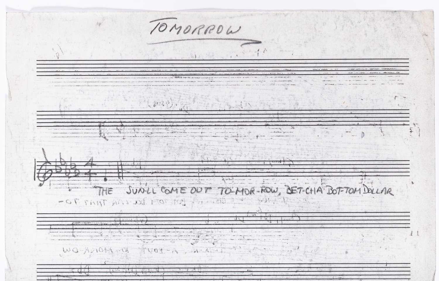 Lot 32 - A holograph musical quotation from "Tomorrow"