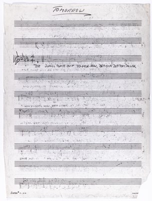 Lot 32 - A holograph musical quotation from "Tomorrow"