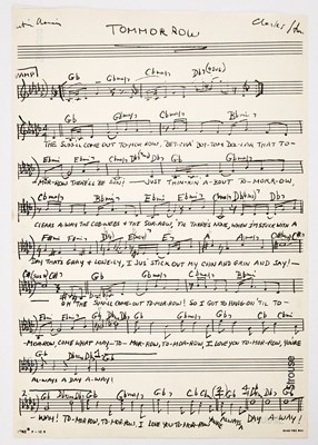 Lot 32 - A holograph musical quotation from "Tomorrow"