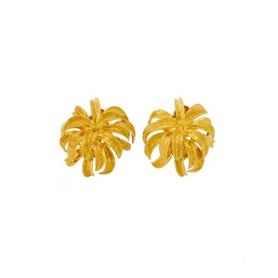 Lot 1185 - Pair of Gold Earrings