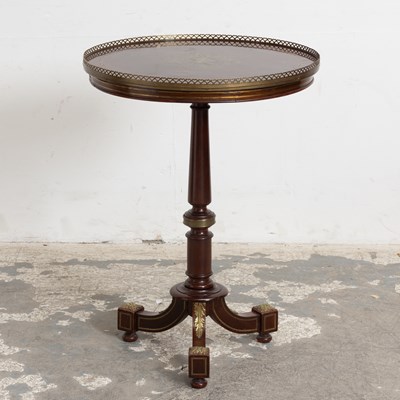Lot 63 - Regency Style Brass Inlaid Mahogany End Table