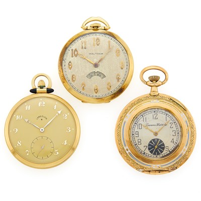 Lot 1358 - Group of Gold Open Face Pocket Watches
