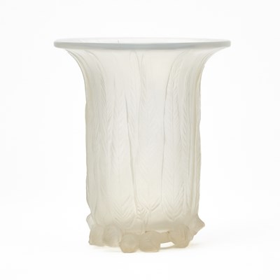 Lot 149 - R. Lalique Molded Opalescent Glass "Eucalyptus" Vase