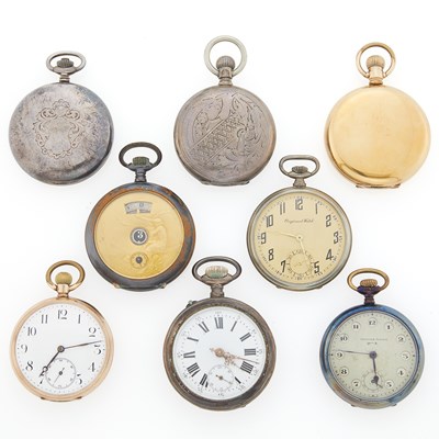 Lot 1363 - Group of Silver, Gold-Filled and Metal Pocket Watches
